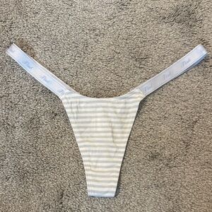 PINK Victoria's Secret Light Blue and White Thong